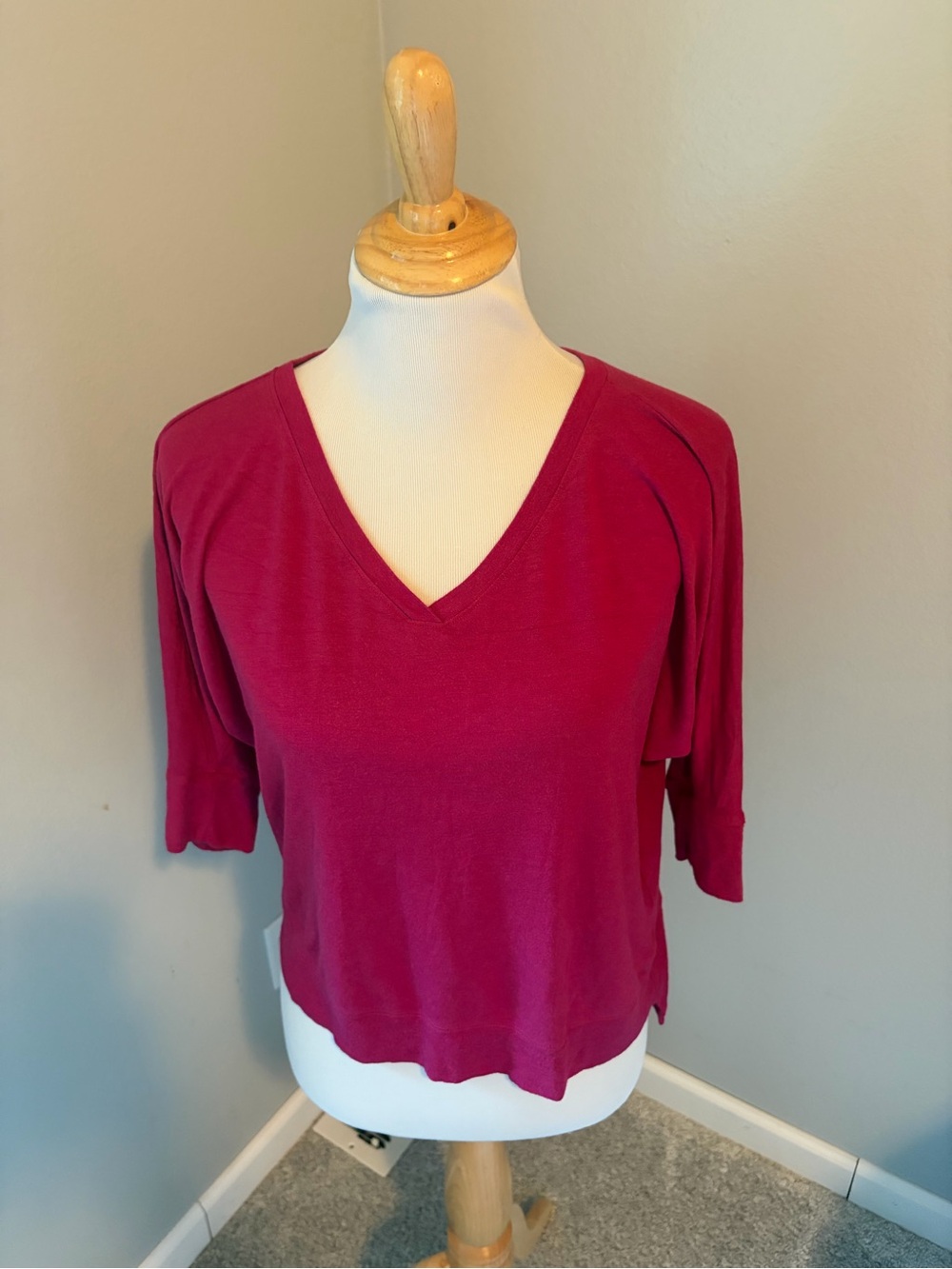 CAbi V-Neck Tempt Tee Short Sleeve Top - Berry #5190